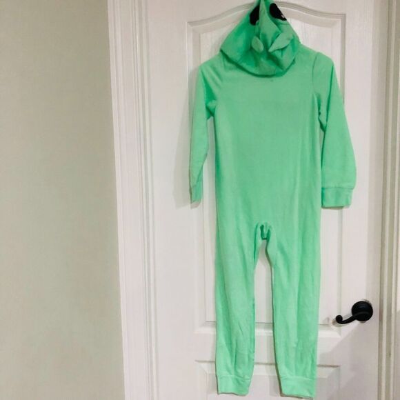 Star Wars Mandalorian Boys Hooded One Piece Pajamas Sleepwear Green Size 10‎ NEW - Picture 6 of 9